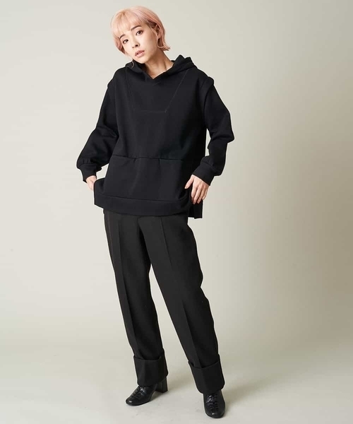 A de a.v.v（アードアー・ヴェ・ヴェ）の「［SET UP対応］裏起毛前ポケット付きパーカー（パーカー・レディース・ブラウン/ブラック・36/38）」の4枚目の写真