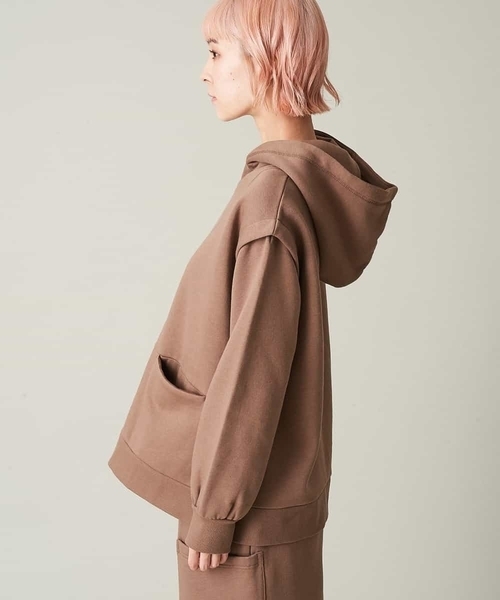 A de a.v.v（アードアー・ヴェ・ヴェ）の「［SET UP対応］裏起毛前ポケット付きパーカー（パーカー・レディース・ブラウン/ブラック・36/38）」の11枚目の写真