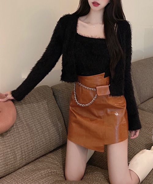 Jasmine Grandiflorum（ジャスミングランディフローラム）の「【Jasmine】トレンドシャギーニットカーデアンサンブル（アンサンブル・レディース・ホワイト/ブラック/ピンク/ブルー・FREE）」の10枚目の写真