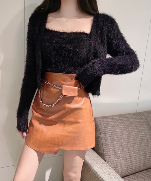 Jasmine Grandiflorum（ジャスミングランディフローラム）の「【Jasmine】トレンドシャギーニットカーデアンサンブル（アンサンブル・レディース・ホワイト/ブラック/ピンク/ブルー・FREE）」の14枚目の写真