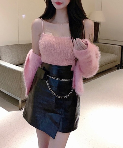 Jasmine Grandiflorum（ジャスミングランディフローラム）の「【Jasmine】トレンドシャギーニットカーデアンサンブル（アンサンブル・レディース・ホワイト/ブラック/ピンク/ブルー・FREE）」の21枚目の写真