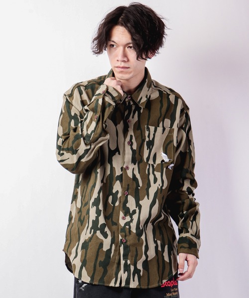 staple（ステイプル）の「【STAPLE】迷彩オーバーシャツ（シャツ/ブラウス・メンズ・ネイビー/オリーブ・2XL/L/M/XL）」の2枚目の写真