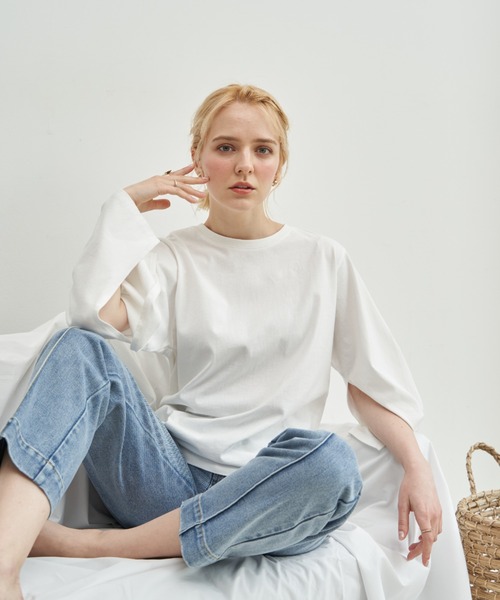 VANNIE U(ヴァニーユー)の「インスリットロゴロンT(Tシャツ/カットソー・レディース・ホワイト/ナチュラル/ブラック・FREE)」の19枚目の写真