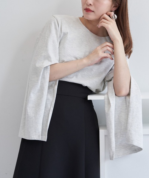 VANNIE U(ヴァニーユー)の「インスリットロゴロンT(Tシャツ/カットソー・レディース・ホワイト/ナチュラル/ブラック・FREE)」の12枚目の写真