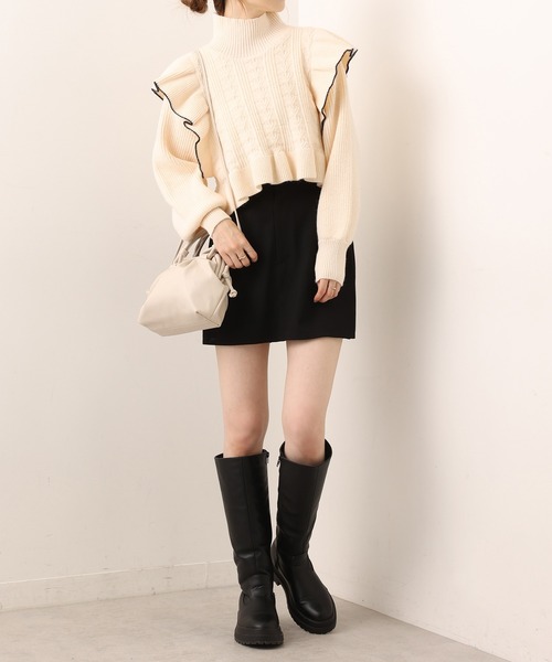 one after another NICE CLAUP（ワンアフターアナザーナイスクラップ）の「フェイクレザーガマ口ショルダーバック（ショルダーバッグ・レディース・ブラウン/サックスブルー/アイボリー・FREE）」の8枚目の写真