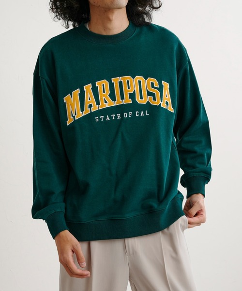 CPCM（シーピーシーエム）の「アップリケ刺繍裏毛クルースウェット（スウェット・メンズ・チャコールグレー/オフホワイト/ブルー/グリーン・MEDIUM/LARGE）」の3枚目の写真