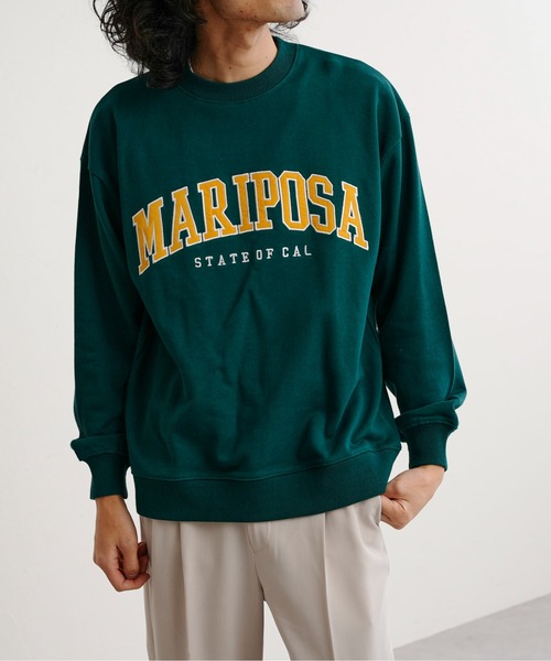 CPCM（シーピーシーエム）の「アップリケ刺繍裏毛クルースウェット（スウェット・メンズ・チャコールグレー/オフホワイト/ブルー/グリーン・MEDIUM/LARGE）」の10枚目の写真