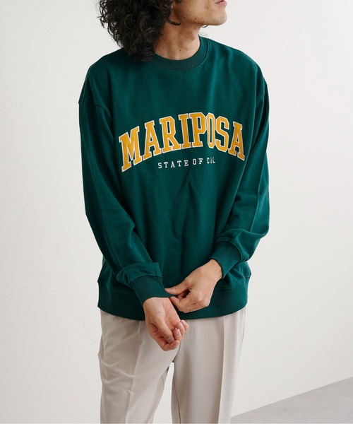 CPCM（シーピーシーエム）の「アップリケ刺繍裏毛クルースウェット（スウェット・メンズ・チャコールグレー/オフホワイト/ブルー/グリーン・MEDIUM/LARGE）」の11枚目の写真