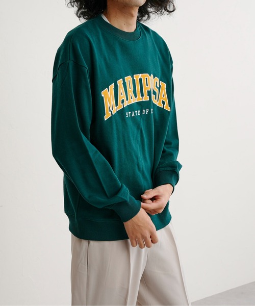 CPCM（シーピーシーエム）の「アップリケ刺繍裏毛クルースウェット（スウェット・メンズ・チャコールグレー/オフホワイト/ブルー/グリーン・MEDIUM/LARGE）」の12枚目の写真