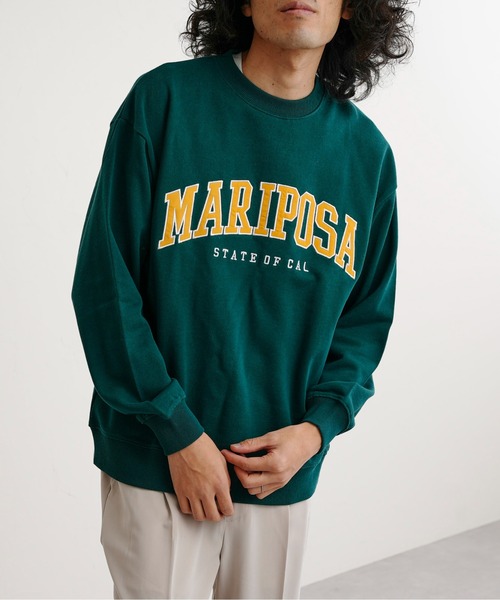 CPCM（シーピーシーエム）の「アップリケ刺繍裏毛クルースウェット（スウェット・メンズ・チャコールグレー/オフホワイト/ブルー/グリーン・MEDIUM/LARGE）」の13枚目の写真