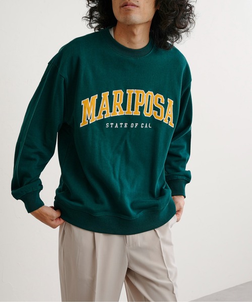 CPCM（シーピーシーエム）の「アップリケ刺繍裏毛クルースウェット（スウェット・メンズ・チャコールグレー/オフホワイト/ブルー/グリーン・MEDIUM/LARGE）」の14枚目の写真