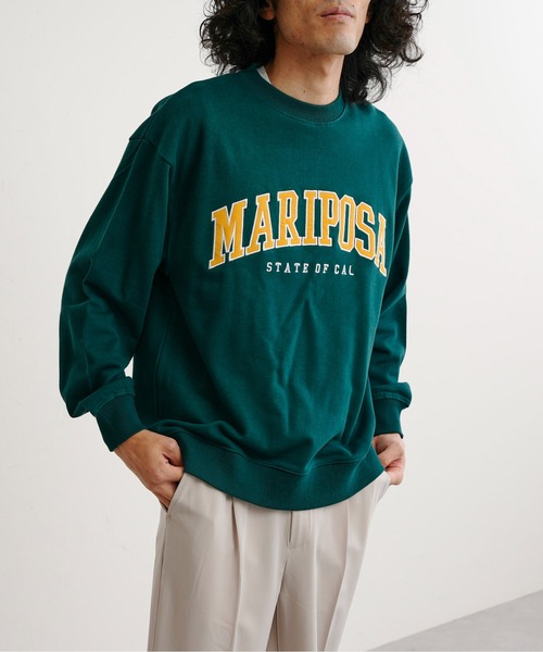 CPCM（シーピーシーエム）の「アップリケ刺繍裏毛クルースウェット（スウェット・メンズ・チャコールグレー/オフホワイト/ブルー/グリーン・MEDIUM/LARGE）」の16枚目の写真