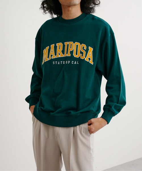 CPCM（シーピーシーエム）の「アップリケ刺繍裏毛クルースウェット（スウェット・メンズ・チャコールグレー/オフホワイト/ブルー/グリーン・MEDIUM/LARGE）」の17枚目の写真