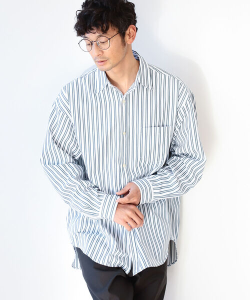 B:MING by BEAMS(ビーミングバイビームス)の「【FINE BOYS6月号掲載】B:MING by BEAMS / ワイドフィット タイプライター シャツ(シャツ/ブラウス・メンズ・サックスブルー/グリーン/ホワイト系その他6・SMALL/MEDIUM/LARGE/X-LARGE)」の3枚目の写真