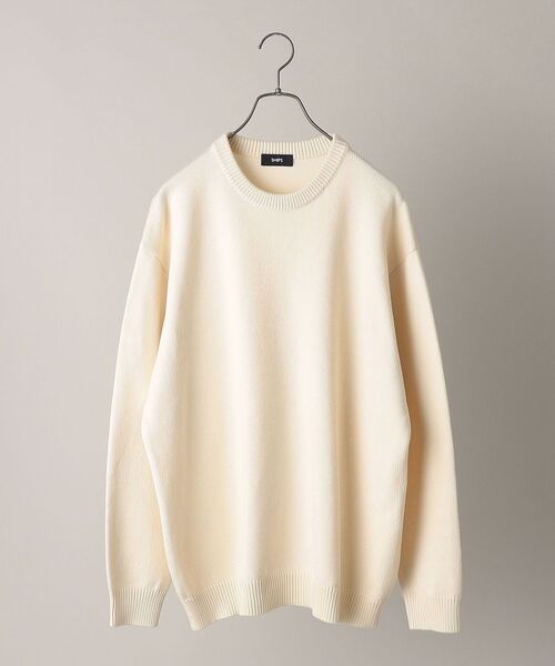 SHIPS(シップス)の「【WEB限定】SHIPS: 〈手洗い可能〉 3.5G ビッグシルエット クルーネック ニット(ニット/セーター・メンズ・ロイヤルブルー/ピンク/ネイビー/ブラック/ホワイト/ベージュ/ダークグレー/イエロー・MEDIUM/LARGE/SMALL/X-LARGE)」の2枚目の写真