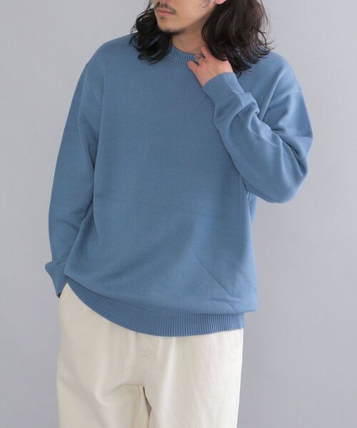 SHIPS(シップス)の「【WEB限定】SHIPS: 〈手洗い可能〉 3.5G ビッグシルエット クルーネック ニット(ニット/セーター・メンズ・ロイヤルブルー/ピンク/ネイビー/ブラック/ホワイト/ベージュ/ダークグレー/イエロー・MEDIUM/LARGE/SMALL/X-LARGE)」の6枚目の写真