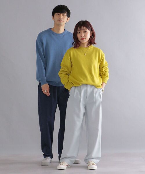 SHIPS(シップス)の「【WEB限定】SHIPS: 〈手洗い可能〉 3.5G ビッグシルエット クルーネック ニット(ニット/セーター・メンズ・ロイヤルブルー/ピンク/ネイビー/ブラック/ホワイト/ベージュ/ダークグレー/イエロー・MEDIUM/LARGE/SMALL/X-LARGE)」の13枚目の写真