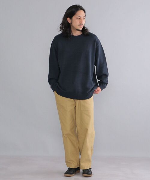 SHIPS(シップス)の「【WEB限定】SHIPS: 〈手洗い可能〉 3.5G ビッグシルエット クルーネック ニット(ニット/セーター・メンズ・ロイヤルブルー/ピンク/ネイビー/ブラック/ホワイト/ベージュ/ダークグレー/イエロー・MEDIUM/LARGE/SMALL/X-LARGE)」の9枚目の写真