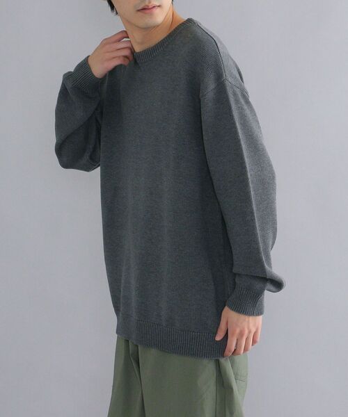 SHIPS(シップス)の「【WEB限定】SHIPS: 〈手洗い可能〉 3.5G ビッグシルエット クルーネック ニット(ニット/セーター・メンズ・ロイヤルブルー/ピンク/ネイビー/ブラック/ホワイト/ベージュ/ダークグレー/イエロー・MEDIUM/LARGE/SMALL/X-LARGE)」の14枚目の写真