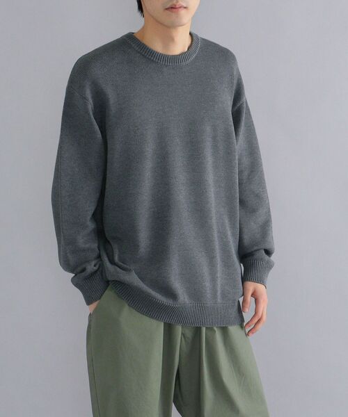 SHIPS(シップス)の「【WEB限定】SHIPS: 〈手洗い可能〉 3.5G ビッグシルエット クルーネック ニット(ニット/セーター・メンズ・ロイヤルブルー/ピンク/ネイビー/ブラック/ホワイト/ベージュ/ダークグレー/イエロー・MEDIUM/LARGE/SMALL/X-LARGE)」の10枚目の写真