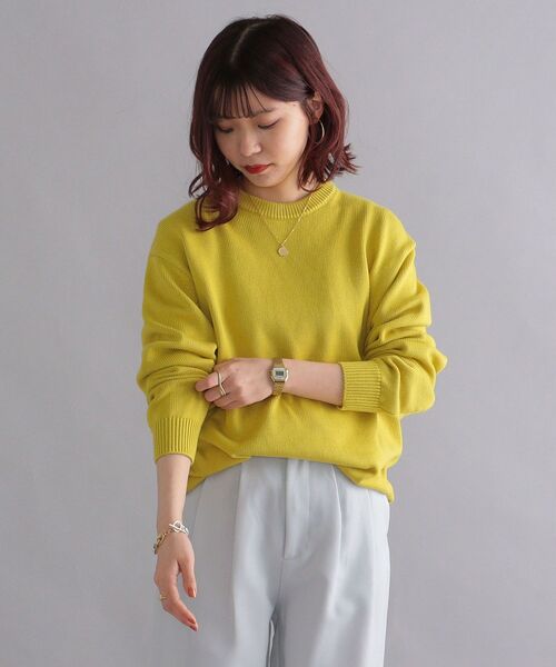 SHIPS(シップス)の「【WEB限定】SHIPS: 〈手洗い可能〉 3.5G ビッグシルエット クルーネック ニット(ニット/セーター・メンズ・ロイヤルブルー/ピンク/ネイビー/ブラック/ホワイト/ベージュ/ダークグレー/イエロー・MEDIUM/LARGE/SMALL/X-LARGE)」の15枚目の写真