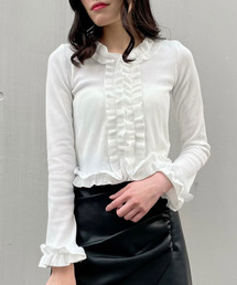 【titty&Co.PETIT】フリルリブトップス