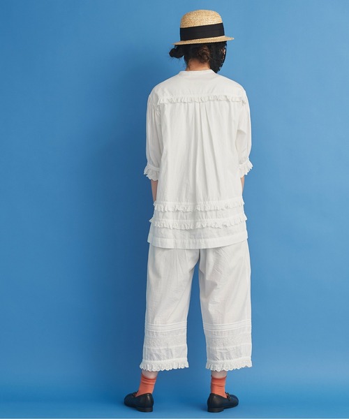 Malle（マル）の「△malle コットンツイルカットワーク刺繍 ワイドペチパンツ（その他パンツ・レディース・ブラック/オフホワイト・FREE）」の14枚目の写真