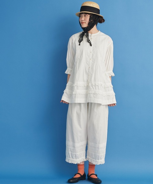 カットワークペチパンツ Malle（マル）の「△malle コットンツイルカットワーク刺繍