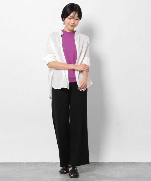 LAKOLE（ラコレ）の「12Gセミ梳毛ニットパンツ[セットアップ可能] / 266711（その他パンツ・レディース・ベージュ/ブラック/ライトグレー・MEDIUM/SMALL）」の14枚目の写真
