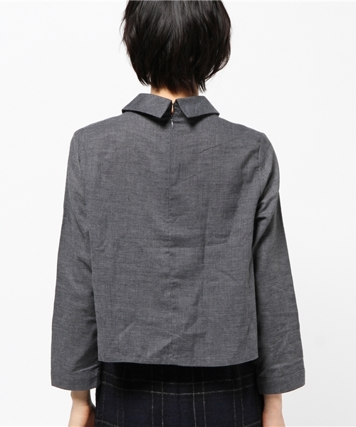OUTLET（アウトレット）の「【mystic】クロップド丈ブラウス（シャツ/ブラウス・レディース・オフホワイト/ネイビー/ブラック・FREE）」の6枚目の写真