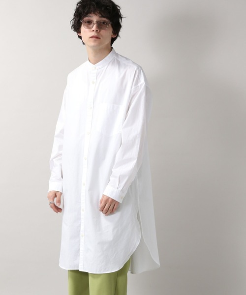 RAGEBLUE(レイジブルー)の「ブロード/バンドカラーロングシャツ/262462(シャツ/ブラウス・メンズ・ホワイト/ブラック・FREE)」の1枚目の写真