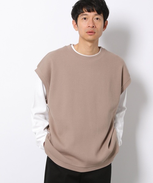 LAKOLE（ラコレ）の「ストレッチワッフルベスト / 263662（ベスト・メンズ・ブルー/ブラック/ベージュ・LARGE/MEDIUM）」の2枚目の写真