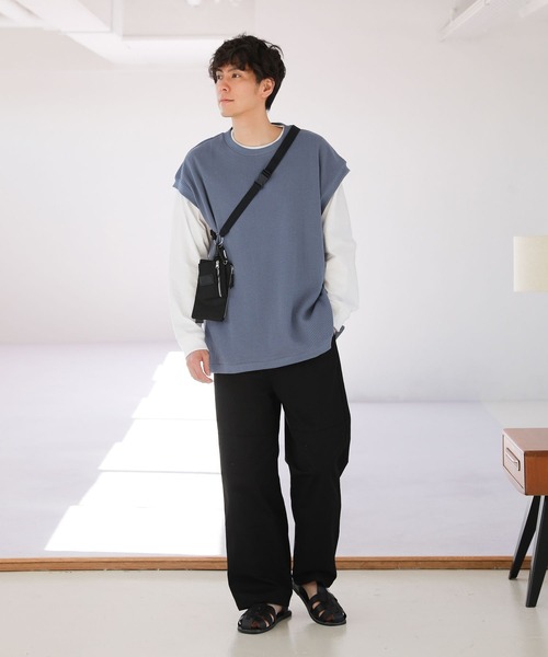 LAKOLE（ラコレ）の「ストレッチワッフルベスト / 263662（ベスト・メンズ・ブルー/ブラック/ベージュ・LARGE/MEDIUM）」の4枚目の写真