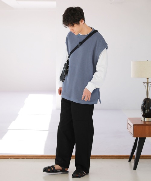 LAKOLE（ラコレ）の「ストレッチワッフルベスト / 263662（ベスト・メンズ・ブルー/ブラック/ベージュ・LARGE/MEDIUM）」の5枚目の写真