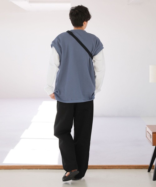 LAKOLE（ラコレ）の「ストレッチワッフルベスト / 263662（ベスト・メンズ・ブルー/ブラック/ベージュ・LARGE/MEDIUM）」の6枚目の写真