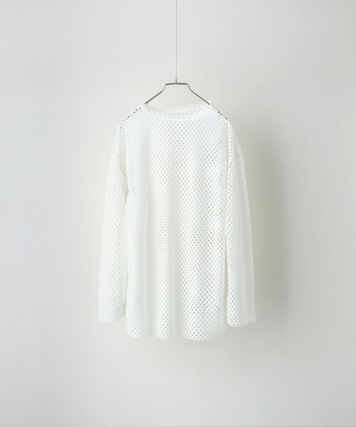 etoll.(エトル)の「メッシュニット プルオーバートップス(ニット/セーター・レディース・ブラック/パープル/グリーン/アイボリー・M)」の13枚目の写真