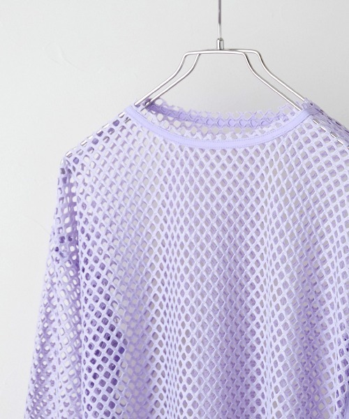 etoll.(エトル)の「メッシュニット プルオーバートップス(ニット/セーター・レディース・ブラック/パープル/グリーン/アイボリー・M)」の7枚目の写真