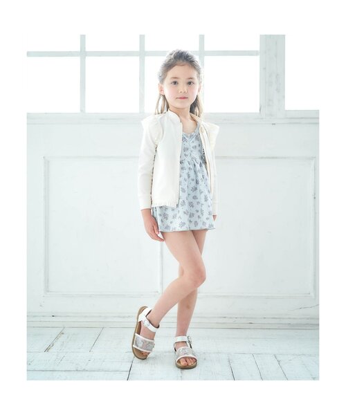 apres les cours（アプレレクール）の「ナチュラル花柄ワンピース水着_UVカット（水着・キッズ・ミント/アイボリー・100/90/140/80/120/110/130）」の6枚目の写真