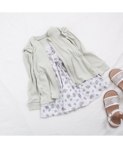 apres les cours（アプレレクール）の「ナチュラル花柄ワンピース水着_UVカット（水着・キッズ・ミント/アイボリー・100/90/140/80/120/110/130）」の11枚目の写真