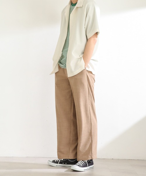 SENSE OF PLACE by URBAN RESEARCH（センスオブプレイスバイアーバンリサーチ）の「シアーメッシュオープンカラーシャツ(5分袖)（シャツ/ブラウス・メンズ・ブラック/ライトベージュ/ミント・MEDIUM/LARGE）」の7枚目の写真