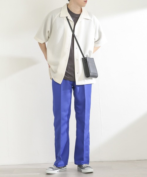 SENSE OF PLACE by URBAN RESEARCH（センスオブプレイスバイアーバンリサーチ）の「シアーメッシュオープンカラーシャツ(5分袖)（シャツ/ブラウス・メンズ・ブラック/ライトベージュ/ミント・MEDIUM/LARGE）」の11枚目の写真