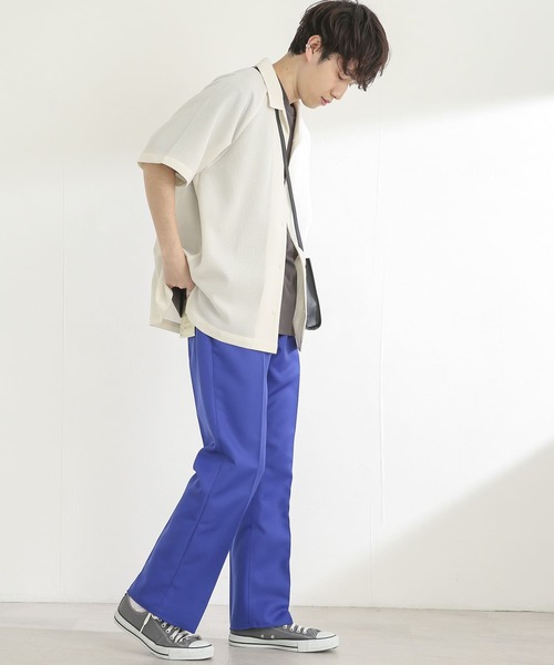 SENSE OF PLACE by URBAN RESEARCH（センスオブプレイスバイアーバンリサーチ）の「シアーメッシュオープンカラーシャツ(5分袖)（シャツ/ブラウス・メンズ・ブラック/ライトベージュ/ミント・MEDIUM/LARGE）」の12枚目の写真