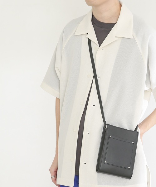 SENSE OF PLACE by URBAN RESEARCH（センスオブプレイスバイアーバンリサーチ）の「シアーメッシュオープンカラーシャツ(5分袖)（シャツ/ブラウス・メンズ・ブラック/ライトベージュ/ミント・MEDIUM/LARGE）」の15枚目の写真