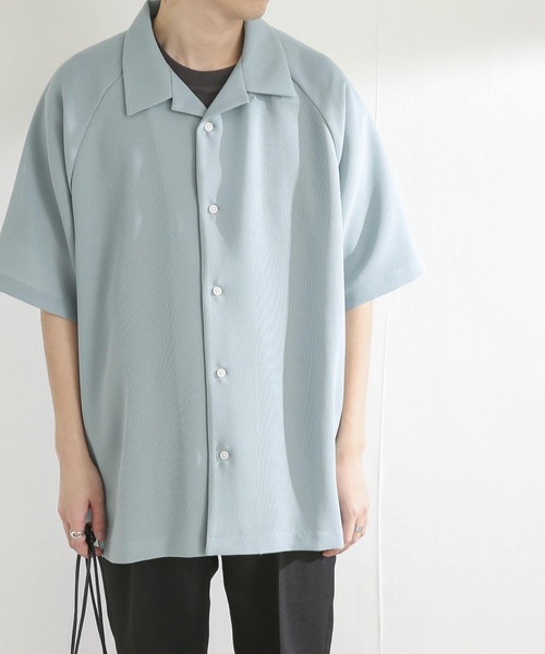 SENSE OF PLACE by URBAN RESEARCH（センスオブプレイスバイアーバンリサーチ）の「シアーメッシュオープンカラーシャツ(5分袖)（シャツ/ブラウス・メンズ・ブラック/ライトベージュ/ミント・MEDIUM/LARGE）」の17枚目の写真