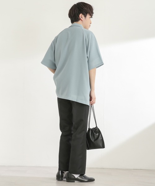 SENSE OF PLACE by URBAN RESEARCH（センスオブプレイスバイアーバンリサーチ）の「シアーメッシュオープンカラーシャツ(5分袖)（シャツ/ブラウス・メンズ・ブラック/ライトベージュ/ミント・MEDIUM/LARGE）」の21枚目の写真