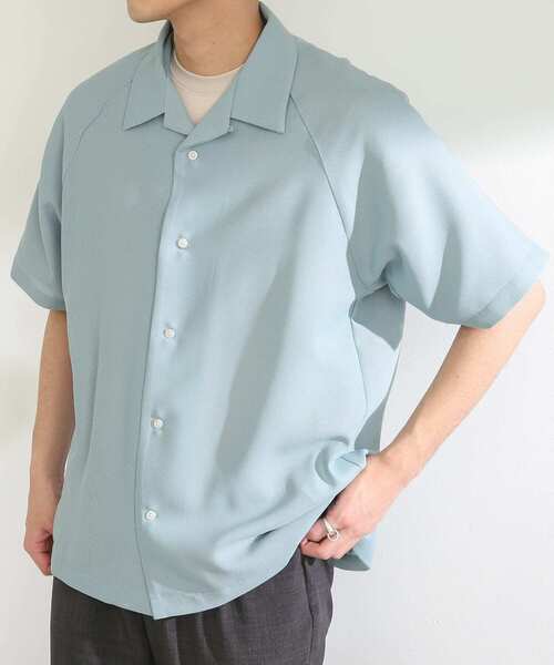 SENSE OF PLACE by URBAN RESEARCH（センスオブプレイスバイアーバンリサーチ）の「シアーメッシュオープンカラーシャツ(5分袖)（シャツ/ブラウス・メンズ・ブラック/ライトベージュ/ミント・MEDIUM/LARGE）」の22枚目の写真