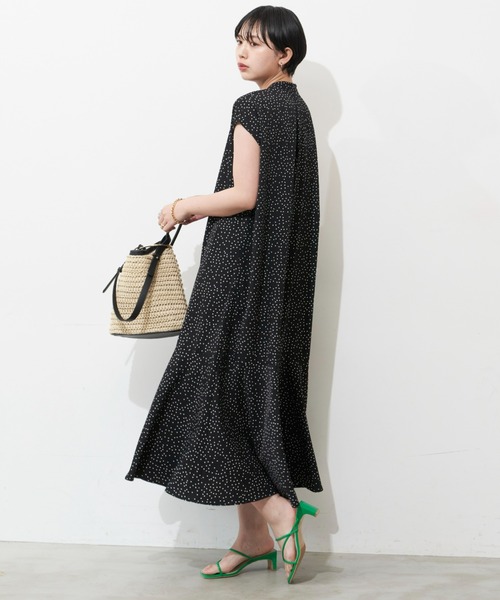 Aunt Marie's(アントマリーズ)の「フレンチスリーブフレアロングシャツワンピース(ワンピース・レディース・ドット/ピンク/ブルー/グリーン・FREE)」の10枚目の写真
