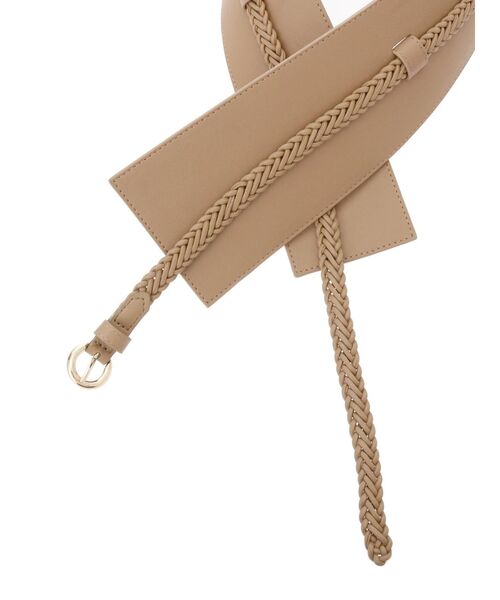 MERCURYDUO（マーキュリーデュオ）の「2WAYメッシュ編みワイドベルト（ベルト・レディース・ベージュ・FREE）」の7枚目の写真