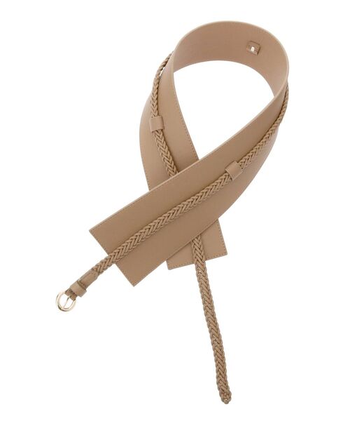 MERCURYDUO（マーキュリーデュオ）の「2WAYメッシュ編みワイドベルト（ベルト・レディース・ベージュ・FREE）」の6枚目の写真