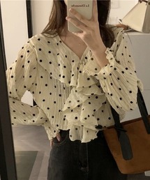 Wefst | 【Wefst】ドットフリルブラウス(シャツ/ブラウス)